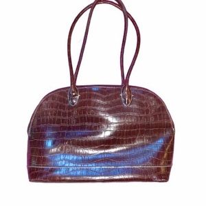Y2K Brown Snakeskin Bowling Bag/ Purse